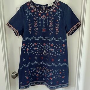 Umgee Blue Raglan Sleeve Sheath Midi Dress